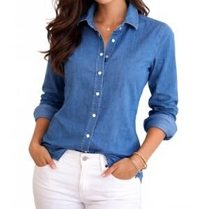 NEW PERLAVERA perlavera ginger top in blue